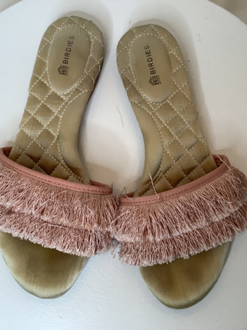 EUC Birdies The Sparrow Fringe Rose Sandals slide sz.5.5 - Picture 3 of 8